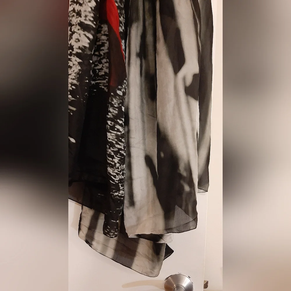 Red Umbrella Silk Wrap/Shawl
